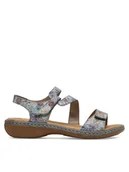 Sandały damskie - Rieker Sandały 659C7-90 Niebieski - miniaturka - grafika 1