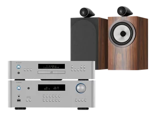 Rotel RA-1572 MkII (srebrny) + RCD-1572 MkII (srebrny) + 705 S3 (mokka) - Zestawy stereo - miniaturka - grafika 1