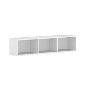 Meblościanki - Biblioteka INTEGRO z półkami, niższa, 465 x 1750 x 400 mm, 3 półki, biały - miniaturka - grafika 1