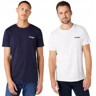 Koszulki męskie - Wrangler 2 PACK White/Real Navy DWUPAK T-SHIRT 2 BAWEŁNIANE KOSZULKI L - miniaturka - grafika 1