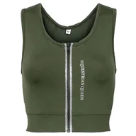 Koszulki jeździeckie - Koszulka croptop EQ.QUEEN Adeline 24SS damska zielona, rozmiar: M - miniaturka - grafika 1