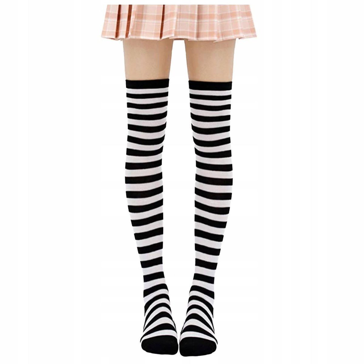 Bawełniane Zakolanówki Z Paskami