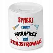 Skarbonki - SKARBONKA DLA SYNA SYNEK ZAWSZE POTRAFIŁEŚ z Nadrukiem ze Zdjęciem - miniaturka - grafika 1