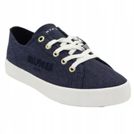 Trampki damskie - Trampki Tommy Hilfiger Basic Sneaker FW0FW05123 niebieskie - miniaturka - grafika 1