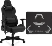 Fotele gamingowe - Fotel SENSE7 Sentinel materiałowy czarny + Podkładka PREYON Falcon - miniaturka - grafika 1