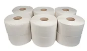 Papier toaletowy - Papier Toaletowy Jumbo Biały 2Warstwy Makulatura 12Rolek X 105M / Mb Service - miniaturka - grafika 1