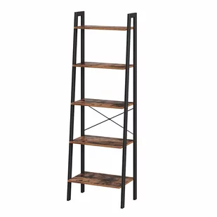 Regał ERGO hakano - LADDERSHELVES/BROWN/BLACK/56X172X34CM - Regały - miniaturka - grafika 1