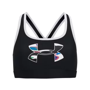 Dziewczęcy biustonosz treningowy UNDER ARMOUR UA Crossback Graphic Sports Bra - czarny - Bielizna sportowa damska - miniaturka - grafika 1