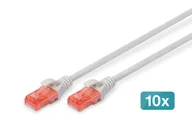 Patchcordy - Digitus Kabel połączeniowy CAT 6 U/UTP - LSZH, 10 sztuk - miniaturka - grafika 1