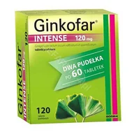 Układ nerwowy - Ginkofar Intense, 120 mg, 120 tabletek powlekanych |  !!! 3355361 - miniaturka - grafika 1