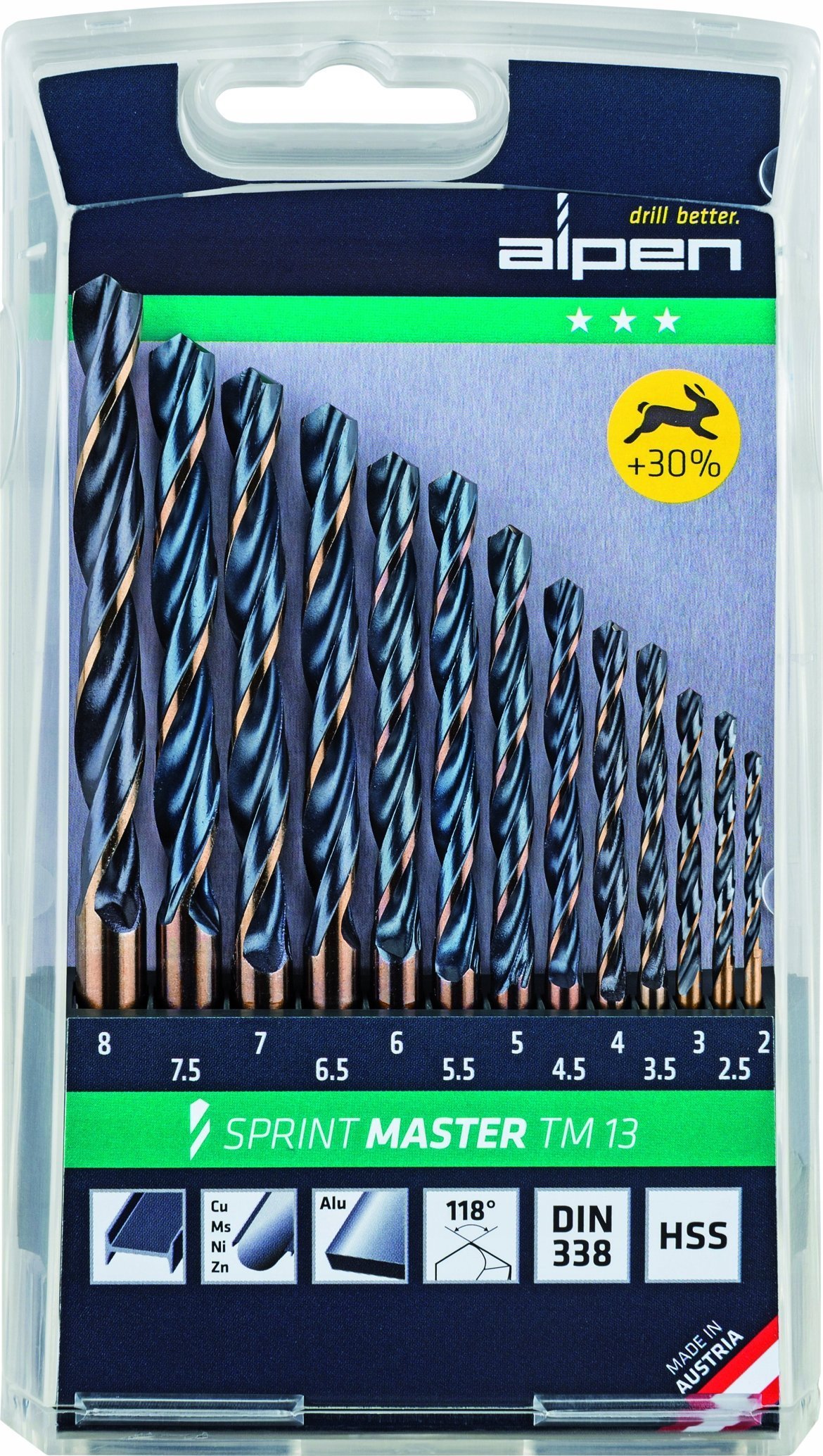 Alpen Wiertło Sprint Master TM 13 2-8x 0,5