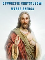 Ikony i obrazy sakralne - Baner na Boże Ciało "Otwórzcie Chrystusowi wasze serca" 75x100 cm - miniaturka - grafika 1
