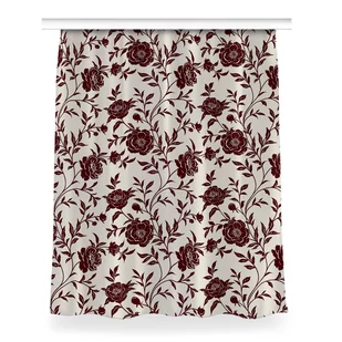 Gotowa zasłona z grafiką 150x200 cm Bordowe kwiaty, Fabricsy - Zasłony - miniaturka - grafika 1