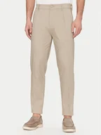 Spodnie męskie - Calvin Klein Chinosy K10K114104 Beżowy Tapered Fit - miniaturka - grafika 1