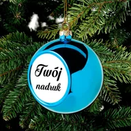 Bombki - Duża niebieska bombka na choinkę z Twoim nadrukiem - miniaturka - grafika 1