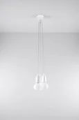 Lampy sufitowe - Sollux Lighting Lampa wisząca DIEGO 3 biała NICKEL - miniaturka - grafika 1