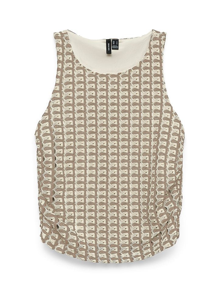 Vero Moda Top w kolorze beżowo-szarobrązowym