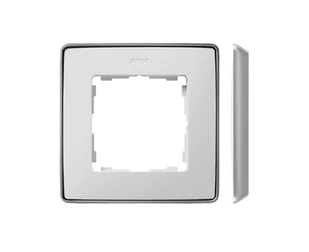 Kontakt Simon Ramka 1-krotna SIMON 82 Detail SELECT metal - biały/aluminium - Klawisze i ramki - miniaturka - grafika 1