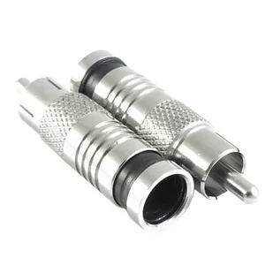 Wtyk RCA (cinch) na kabel RG6 kompresowany - Złącza, przejściówki, adaptery - miniaturka - grafika 1