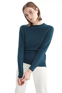 Swetry damskie - DeFacto Sweter normalny krój dla kobiet - sweter z golfem na topy damski (zielony, XL), zielony, XL - grafika 1