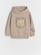 Bluzy dla dziewczynek - Reserved - Bluza z haftowaną aplikacją - beżowy - miniaturka - grafika 1