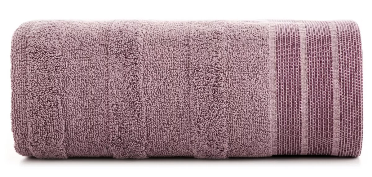 Ręcznik bawełniany, 70x140, ciemna lilia z bordiura, R170-10