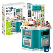 Zabawki AGD - Duża Kuchnia Dla Dzieci Home Chef Dźwięki Gotowania Akcesoria 109 el. LEAN Toys - miniaturka - grafika 1