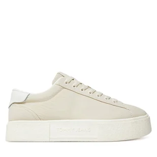 Sneakersy Tommy Jeans Tjw Flatform Sneaker EN0EN02819 Beżowy - Sneakersy damskie - miniaturka - grafika 1
