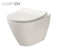 Miski WC - Cersanit City Oval CleanOn miska wisząca WC bez rantu z deską wolnoopadającą Slim K701-104 CE.KRCIT.MW-CITY-OVAL-SLIM/SET - miniaturka - grafika 1