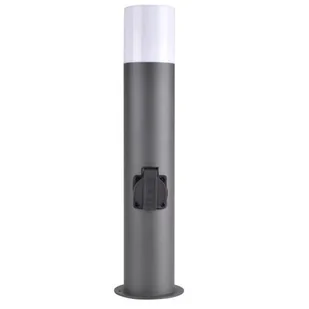 Polux Słupek ogrodowy z gniazdem 44cm 1X12W E27 DALLAS grafit 315991 IP44 SANICO 315991 - Lampy ogrodowe - miniaturka - grafika 1