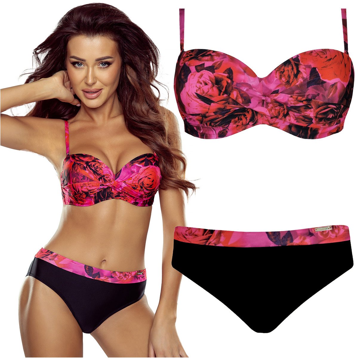 Strój kąpielowy dwuczęściowy push up GABBIANO Evita-DX 03/C 38E M 75E