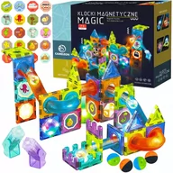 Klocki - Klocki Magnetyczne Konstrukcyjne Edukacyjne Świecący Tor Puzzle 75El - miniaturka - grafika 1