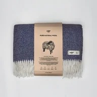 Koce - Koc wełniany 145x205 HOP Design Ruru Granatowy - miniaturka - grafika 1