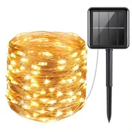Lampy ogrodowe - GIRLANDA SOLARNA OGRODOWA DRUCIK 100LED Łańcuch Świetlny 12m ZEWNĘTRZNE - miniaturka - grafika 1