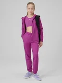 Spodnie i spodenki dla dziewczynek - 4F Spodnie sportowe joggery dziewczęce - różowe 146/152 (10-12 lat) - miniaturka - grafika 1