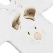 Rampersy - Hi Little One rampers dziecięcy MIŚ OverSize BOHO White roz L Pom Pom - miniaturka - grafika 1