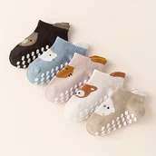 Skarpetki dla dzieci - TEMU 5 par dziecięcych skarpetek z motywem kreskówkowego i niedźwiedzia - antypoślizgowe miękkie skarpetki do kostki dla niemowląt i małych dzieci, - miniaturka - grafika 1