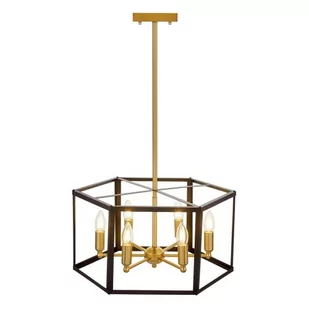 Lumina Deco Deco LAMPA WISZĄCA LOFT CZARNO-MOSIĘŻNA LORTON W6 DECO LDP 1142-6 (BK+MD) - Lampy sufitowe - miniaturka - grafika 1