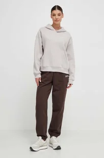 New Balance bluza damska kolor beżowy z kapturem gładka - Bluzy damskie - miniaturka - grafika 1
