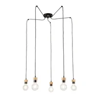 Lampy sufitowe - Britop lampa wisząca 5 punktowa CLARTE Spider czarny dąb olejowany 3491504 3491504 - miniaturka - grafika 1