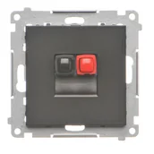 Gniazdka elektryczne - Kontakt Simon Gniazdo głośnikowe 1-krotne 25 mm2 Simon 55 - czarny mat - miniaturka - grafika 1