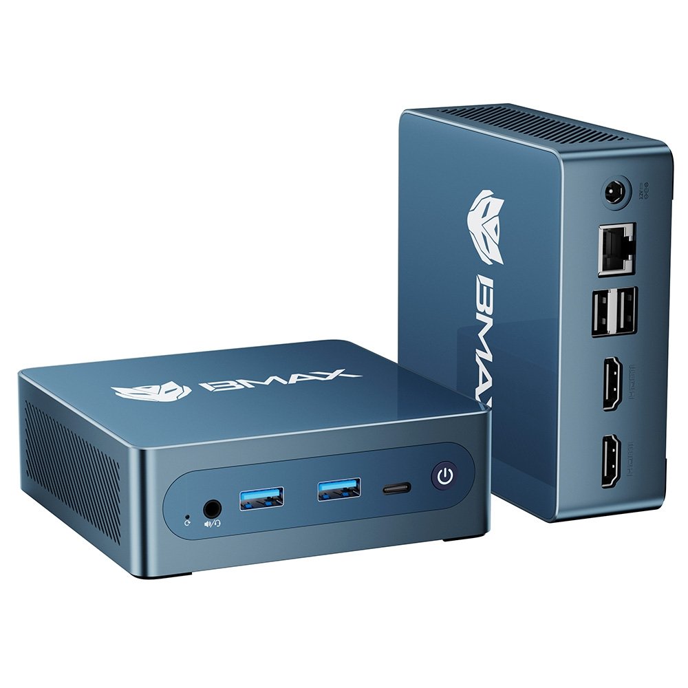 BMAX B4 Ultra Mini PC Intel N150 4 Cores Max 3 6GHz 16GB RAM 512GB SSD 2*HDMI Dual Screen Display WiFi 5 Bluetooth 5 0 2*