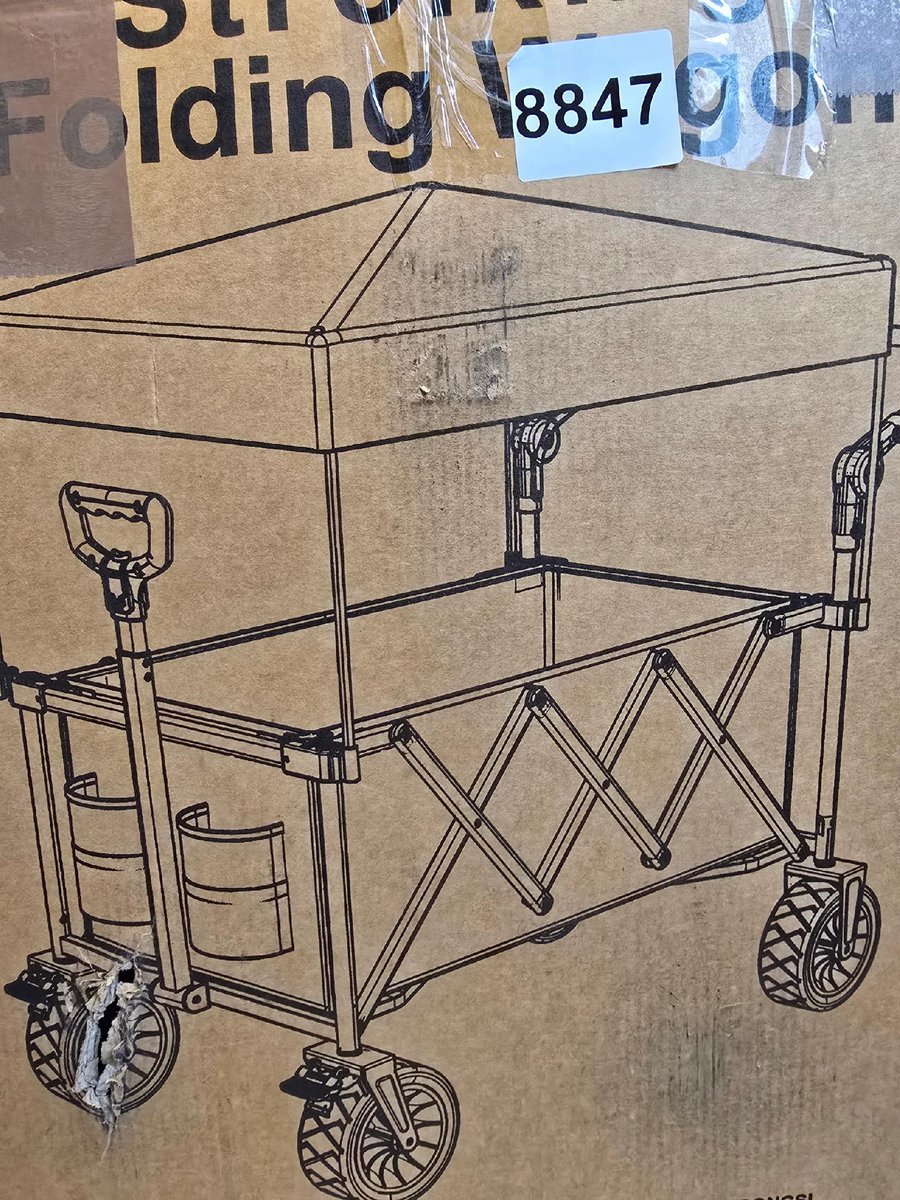 Wózek transportowy składany z daszkiem 85x46x33cm 8847 -Ś