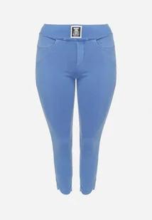 Niebieskie Spodnie Skinny z Kieszeniami Afrina - Spodnie damskie - miniaturka - grafika 1