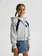 Bluzki dla dziewczynek - Reserved - Bluza z kapturem - jasnoszary - miniaturka - grafika 1