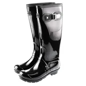 Kalosze damskie - Kalosze damskie czarne lakierowane długie Captain Mike® rozmiar 37 - miniaturka - grafika 1