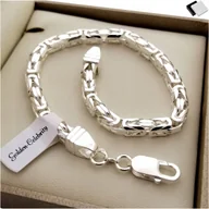 Bransolety męskie - Męska Bransoletka Srebrna Królewska Szeroka Pr.925 - miniaturka - grafika 1