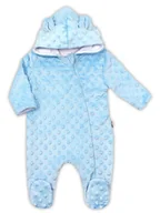 Pajacyki dla niemowląt - Niemowlęcy pajac z materiału bąbelkowego minky niebieski Nicol,r.74 - miniaturka - grafika 1