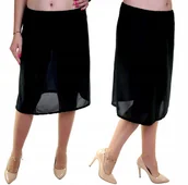 Bielizna nocna - PÓŁHALKA HALKA CZARNA POD SPÓDNICĘ SUKIENKĘ GŁADKA BIELIZNA roz L - miniaturka - grafika 1