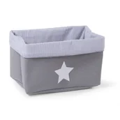 Pojemniki na zabawki - Childhome Pudełko płócienne 32 x 20 x 20 cm Grey Stripes - miniaturka - grafika 1